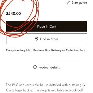 Reversible Louis Vuitton belts like new with back